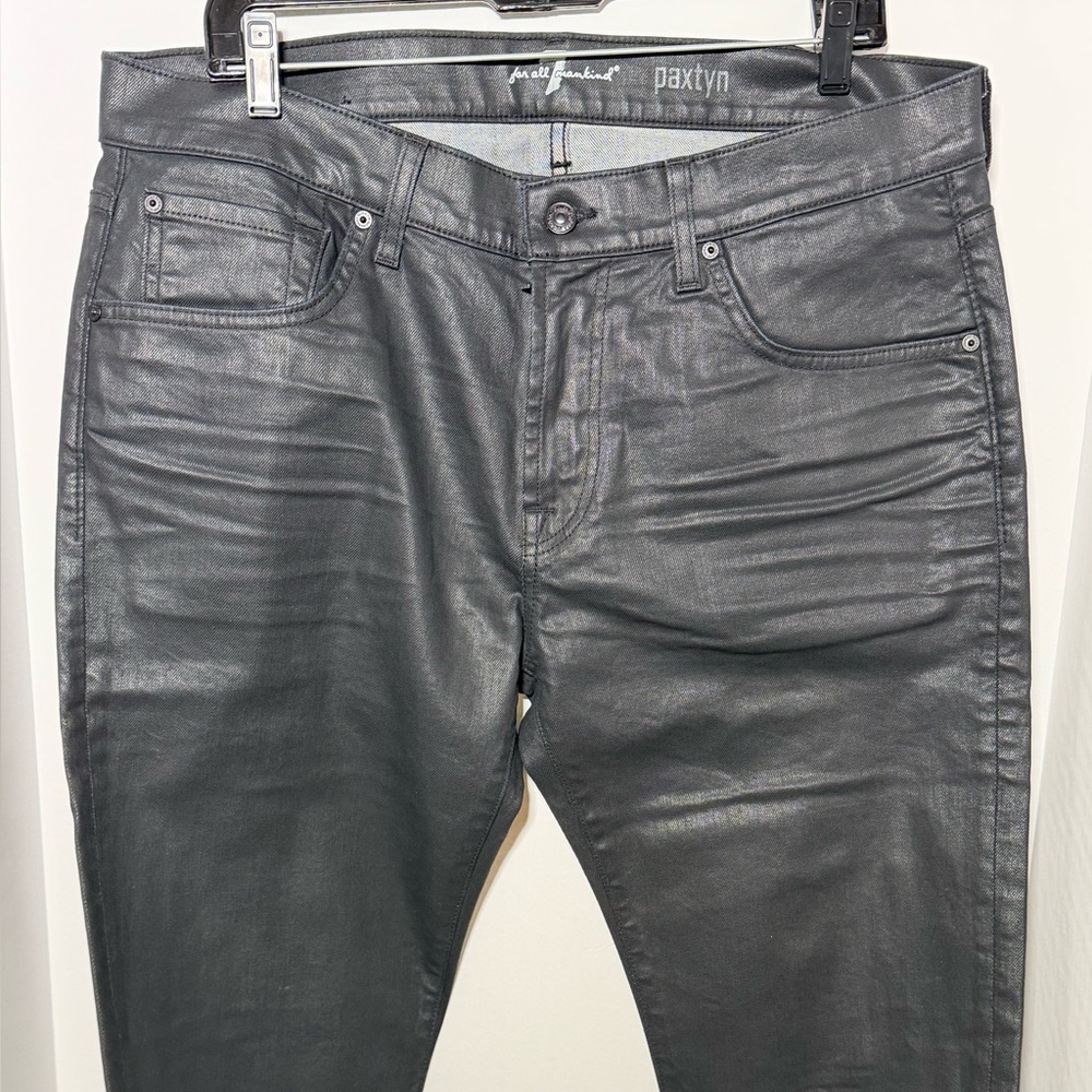 7 For All Mankind Men's Coated Skinny Jeans Paxtyn